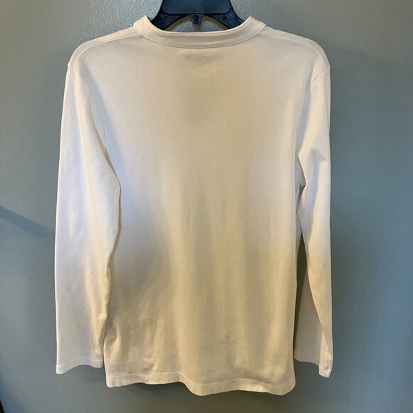 Lands' End Womens White V-neck Long Sleeve Top Size Medium - Picture 8 of 8